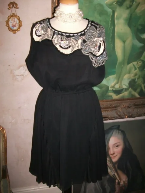BNWOT Ladies Black heavy beaded dress size 12 by River Island 2