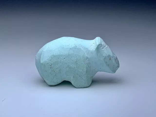 Mid Century Native Zuni Carved Turquoise Bear Fetish