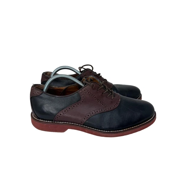 G.H. Bass Burlington Saddle Shoes Mens 11.5D Tan Navy 