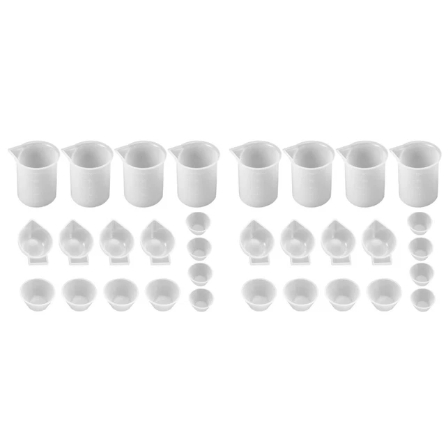 32 Pcs Silikon Messbecher Epoxy Harz Casting Tasse Kristall Epoxy Werkzeug Kits