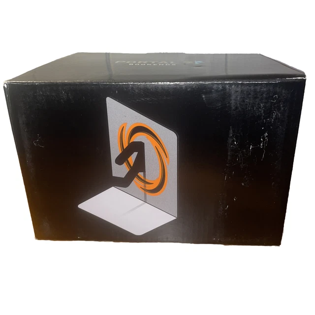 Portal 2 ThinkGeek Rare Video Game Bookends Aluminum Metal Book Ends 2