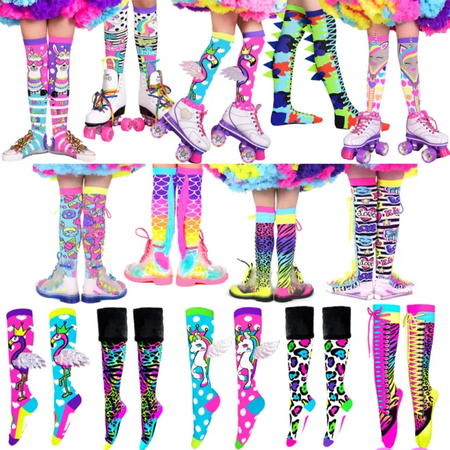 MADMIA SOCKS Girls + Adults Knee High Colorful Crazy Funky Cool Fun Lace up