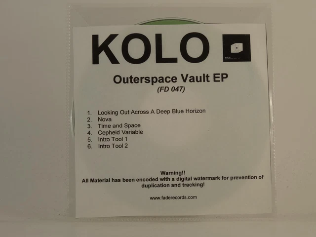 KOLO OUTERSPACE VAULT EP (H1) 6 Track Promo CD Single White Sleeve FADE