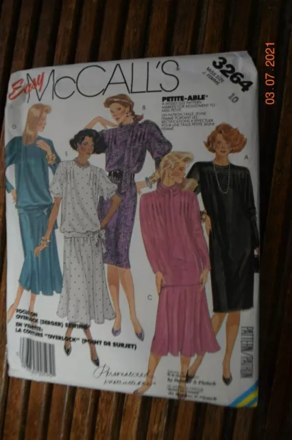 EZ McCALL'S Pattern 3264 Misses DRESS TOP SKIRT SCARF Size 10 UNCUT