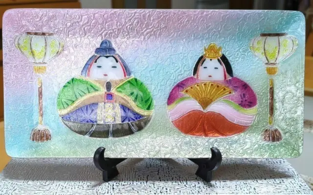 Japan ANDO cloisonne ware Girls' festival HINAMATSURI ornamental plate w9.4"#320