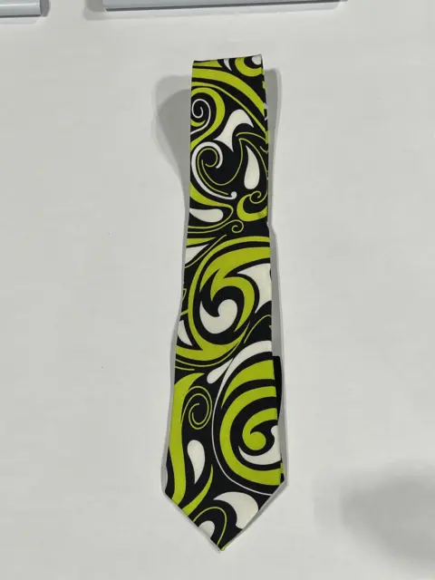 Mens Loudmouth Green Paisley Pure Silk Patter Tie NEW