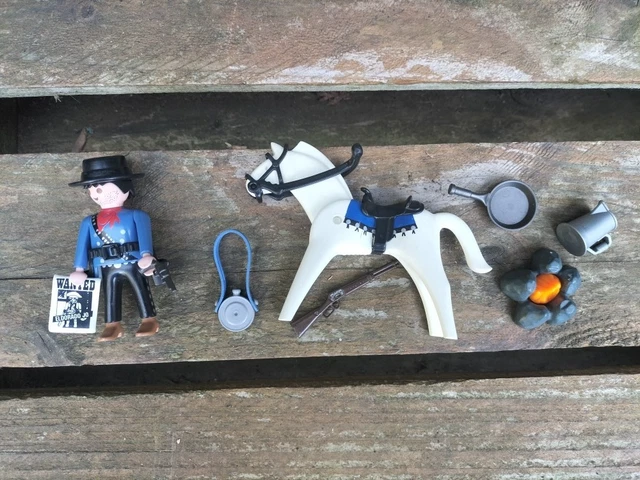 PLAYMOBIL Vintage Western : Indiens, Chasseur à Cheval Et Bison - Set 3731 De 1988