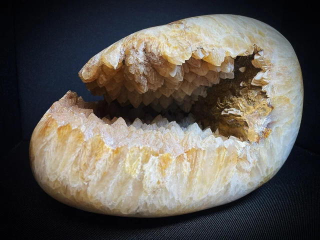 Large Druzy Carnelian Geode Cave From Madagascar