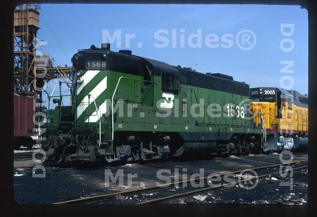 Original Slide BN Burlington Northern Passenger GP7 1568 Cicero IL 1974