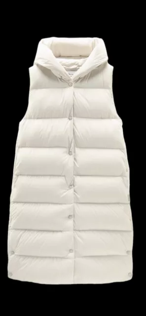 Woolrich Womens Ellis Down Puffer Microfiber Quilted Vest Ivory NWT $605 Size XL