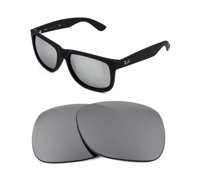 NUOVI OCCHIALI DA SOLE ARGENTO RICAMBIO AR POLARIZZATI FIT RAY BAN RB4221 50 mm