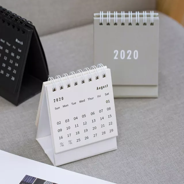 3 Pcs Calendrier De Style Frais Pour 2020 Mini Chevalet Cahier Notes Bureau