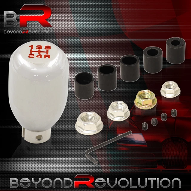 For 5 Speed Manual Transmission Stick Shift Knob Chrome Red + M8 M10 M12 Adapter