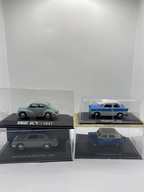 1/43 Ixo/Atlas/Eligor/Norev Lot Anciennes Voitures Renault / Panhard / Trabant