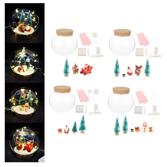 CHRISTMAS GLASS GLOBE with LED Lights Glass Bulb Luminous for Birthday