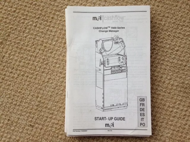 MEI Cashflow CF7000 CF7900 Start Set Up Guide Coin Mechanism Mech Vending.