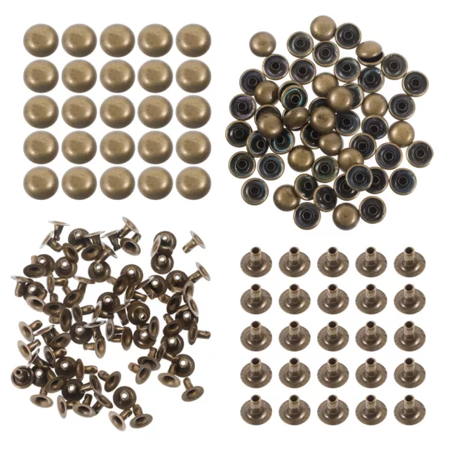 100 Pcs Jeu De Rivets Ronds Accessoires Sac Chaussures Vêtements Métal Arqué