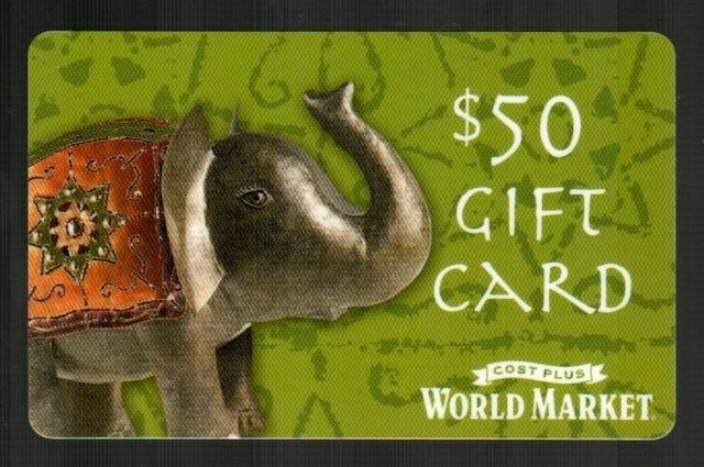 COST PLUS WORLD MARKET Elephant Figurine ( 2007 ) Gift Card ( $0 - NO VALUE )