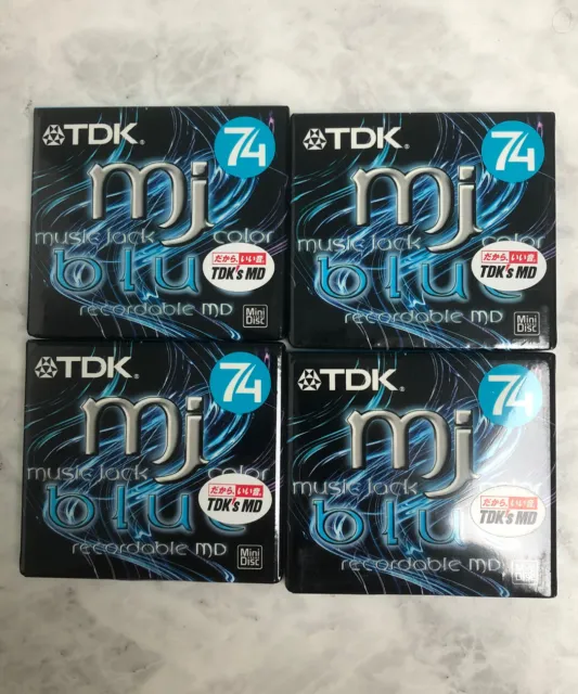 4x TDK MUSIC JACK BLUE MJ 74 MD  Mini Disc ~ SEALED NEW