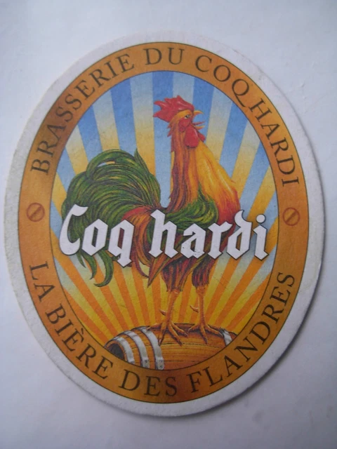 Sous Bock Bière brasserie Coq Hardi ( 10,3 x 8,4 cm)