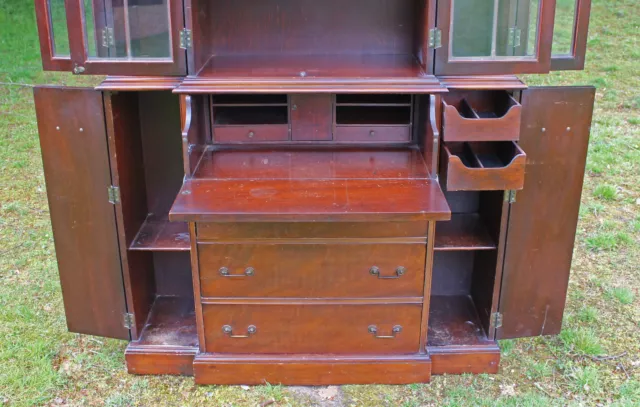 Maddox Furniture Co Jamestown NY Mahogany Secretaire Bookcase 18th Century Style 3