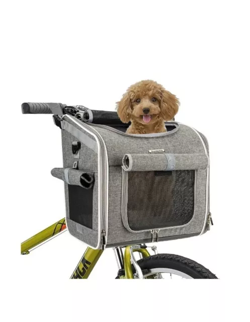 BABEYER Dog Bike Basket, Expandable Soft-Sided Pet Carrier Backpack Multi-Use