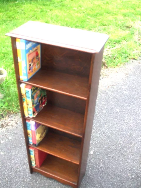 Antique oak narrow bookcase, neat and practical, good colour, economy post