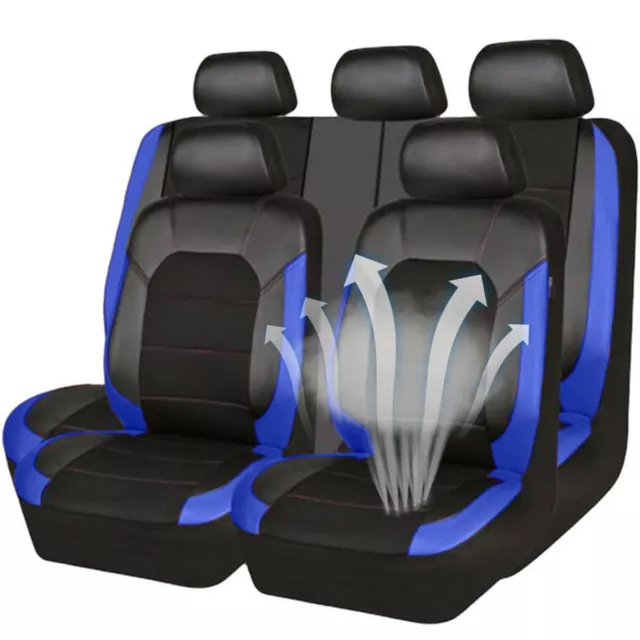 Car Seat Covers PU Leather Waterproof Protector Full Set Interior Accessories