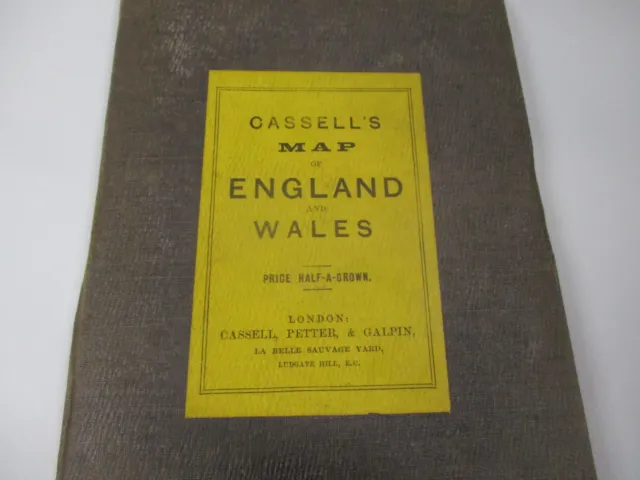 1865 Cassell's Map of England & Wales 25.5" x 34.5"