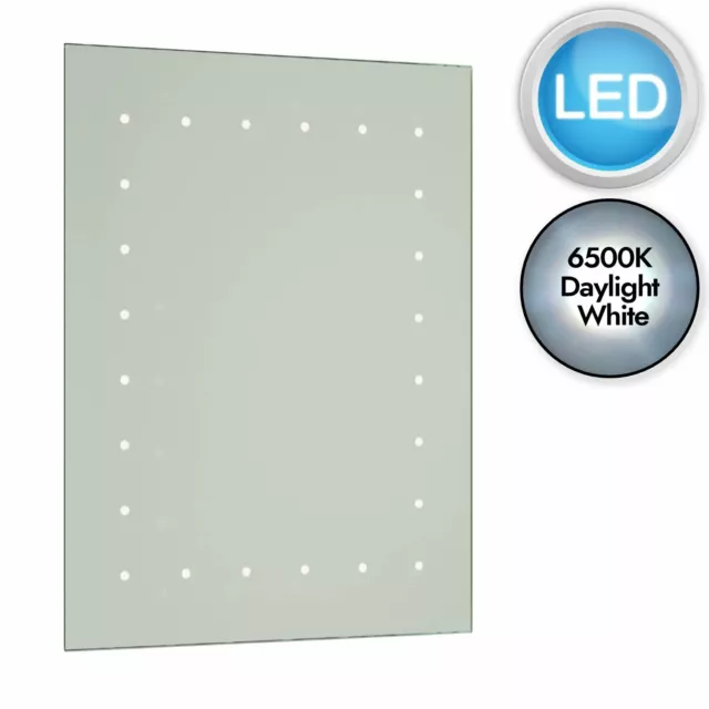 Battery Operated LED Illuminated Bathroom 600mm Mirror IP44 - No Wiring Required