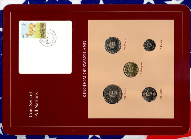 Coin Sets of All Nations Swaziland  5,10,20,50 cents 1 Lilangeni 1996 Rare set