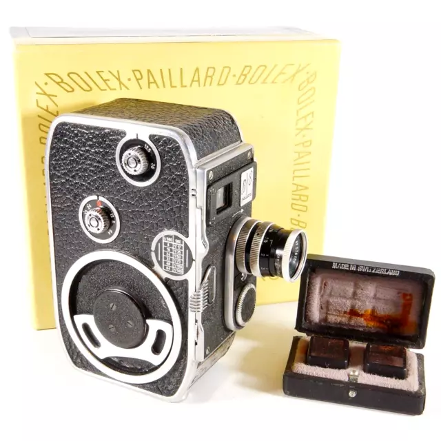 ✅ Cámara de cine Paillard Bolex B8 8 mm en caja original con lente de 12,5 mm f2,5