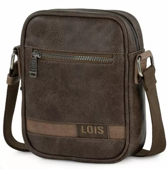 bolso de hombre bandolera  polipiel marca Lois cierre con cremallera bolsillo