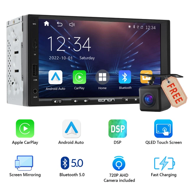 CAM+Eonon X20 7" QLED 2 DIN Android Auto CarPlay Car Stereo Radio Head Unit DSP