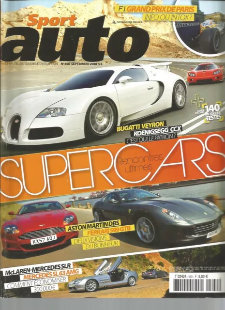 Sport Auto N°560 Bugatti Veyron / Koenigsegg Ccx / Martin Dbs / Ferrari 599 Gtb