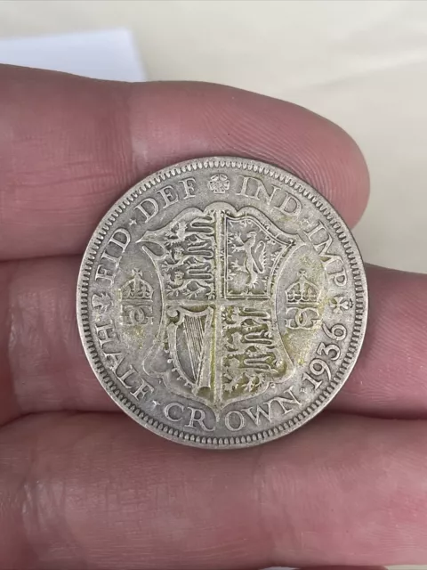 Great Britain 1936 - King George V - Silver .500 Half Crown Coin