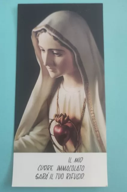 Cuore immacolato di Maria santino holy card con preghiera