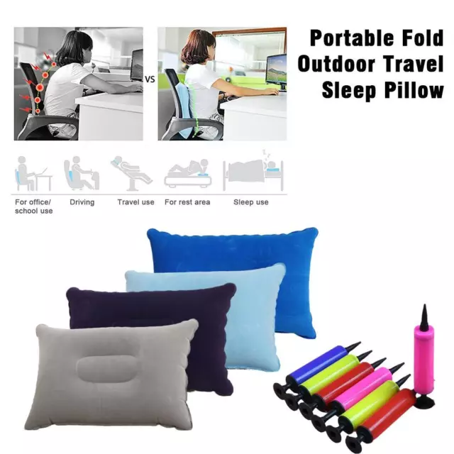 Air-Pillow Inflatable Cushion Portable Head Rest Compact Travel Camping