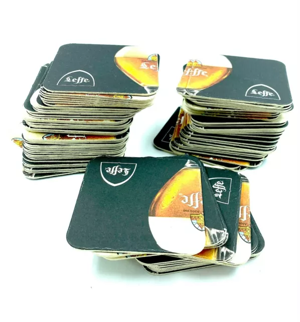 Gros lot + de 80 Leffe Beer Mats Pack Dessous de verre Home Bar / Pub Revendeur