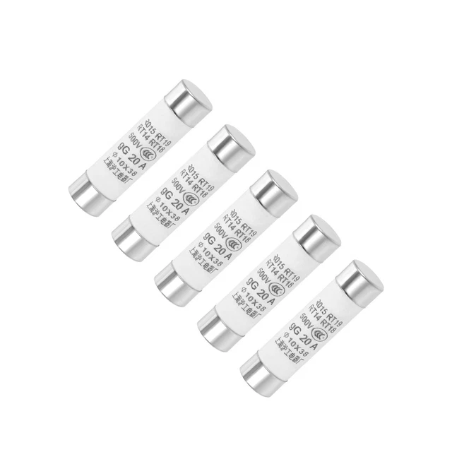 Fusible Cartouche 20A 500V 10x38mm Rapide Amplificateur Voiture Céramique 5Pcs