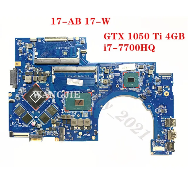 For HP 17-AB 17-W w/ I7-7700HQ CPU Motherboard DAG37DMBAD0 915550-001 915550-601