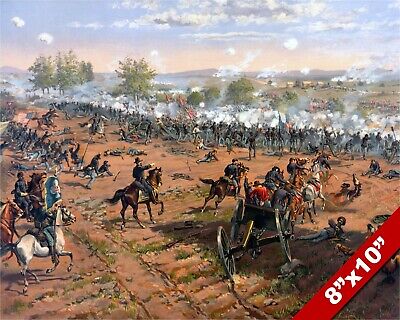 The Battle Of Gettysburg Us Civil War Oil Painting Art Real Canvas Giclee Print