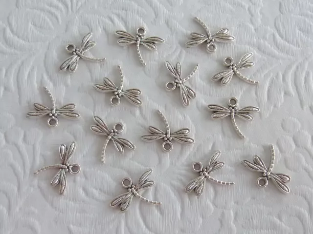 Dragonfly Charms 15mm x 18mm  Antique Silver 20 pieces Jewellery Making Craft