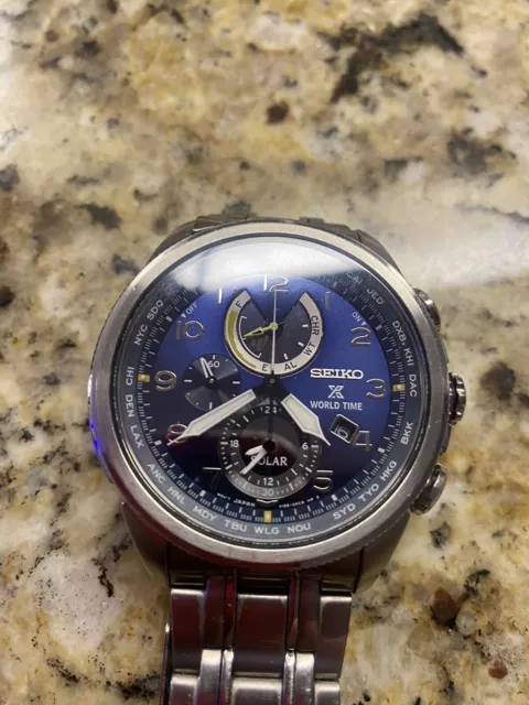 MENS SEIKO SOLAR powered chronograph watch $103.00 - PicClick