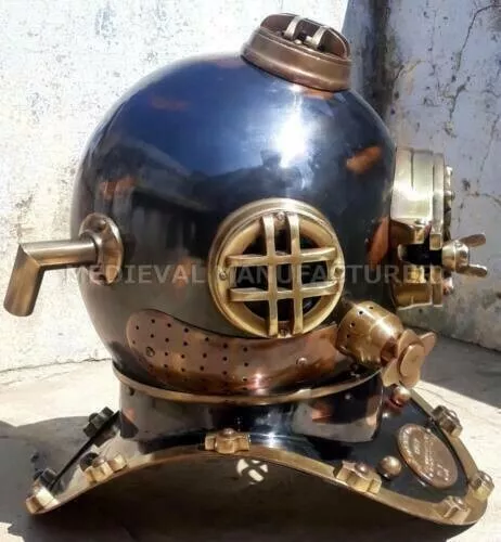 Antique 18" Diving vintage BOSTON MARK V U.S Navy Deep Sea Divers Helmet Replica