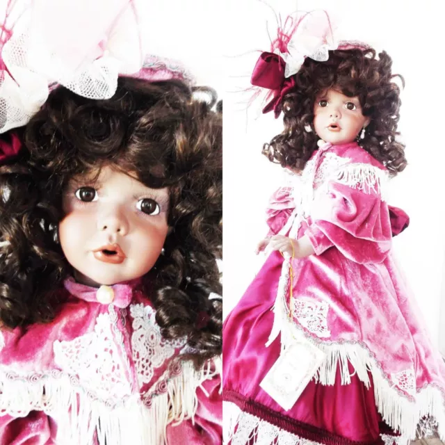 Tabitha Janis Berard Black African American All Porcelain Glass Eyes Doll New