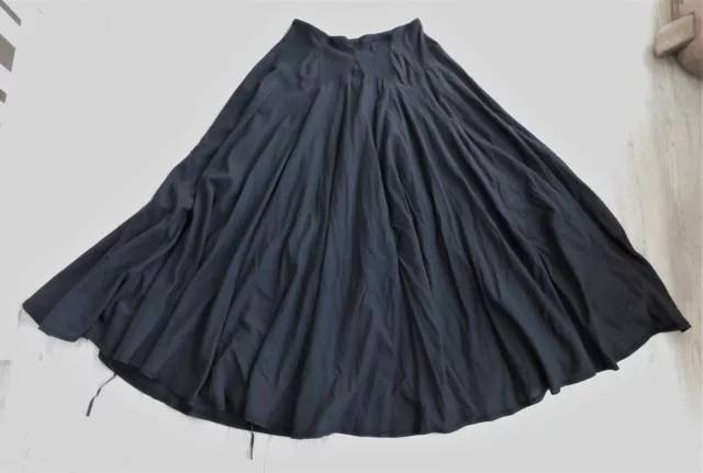 Luna Luz Black Cotton Tie Hem Full Panel Island Skirt Large L