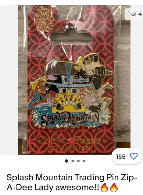 Splash Mountain Brer Rabbit Fox Boat Fantasy Pin Zip-A-Dee-Lady Disney’s Ride