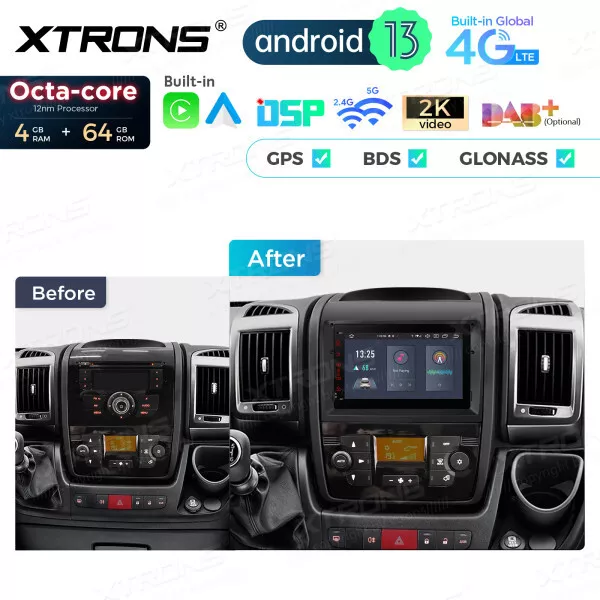 XTRONS 7" Android 13 Autoradio 4GB+64GB GPS DAB+ für Fiat Ducato CITROEN JUMPER 2