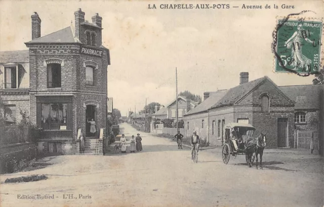 Cpa 60 La Chapelle Aux Pots / Avenue De La Gare